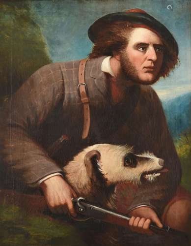 Follower of Sir Edwin Henry Landseer RA (1802-1873) Sportsman in a landscape Oil on canvas, 91cm