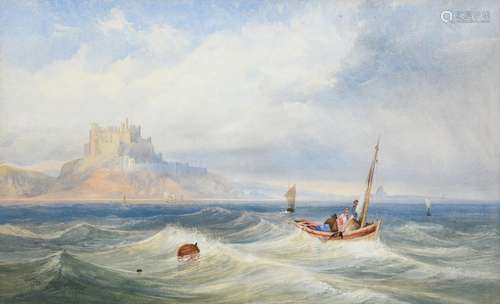 James Burrell Smith (1822-1897) Bamburgh Castle, Northumberland Signed and dated 1868,