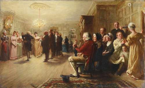 William Brassey Hole RSA (1846-1917) ''Christmas at the Hall'' Signed and dated 1881, oil on canvas,