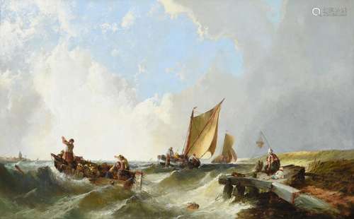 Alfred Montague (1832-1883) On the Medway, near Gillingham Signed, oil on canvas, 58.5cm by 94.5cm