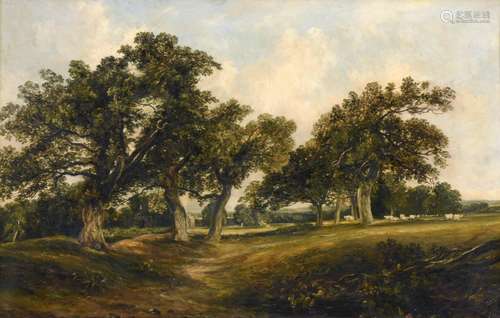 Sam Bough RSA (1822-1878) ''In Cadzow Forrest'' Signed and dated 1855, oil on canvas, 46cm by 72cm