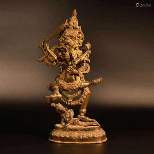 A Gild Bronze Statue of Hevajra