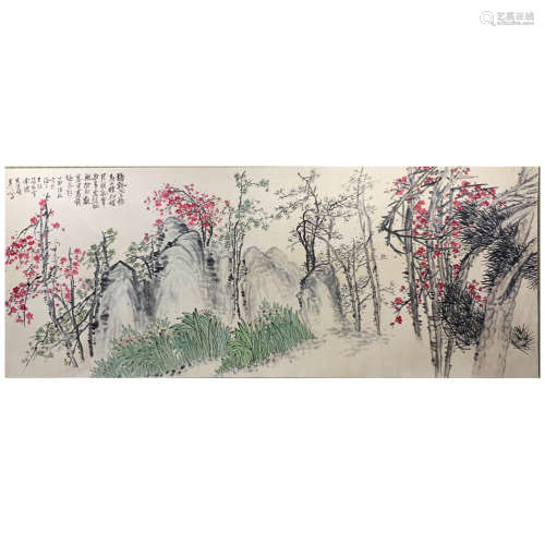 A Chinese Flowers Painting, Wu Changshuo Mark