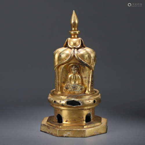 A Gilt-bronze Sansheng Pagoda