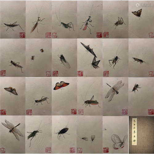 A Chinese Insects Painting Album, Qi Baishi Mark