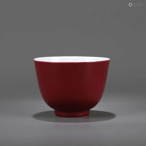 A Red-Glazed Porcelain Cup