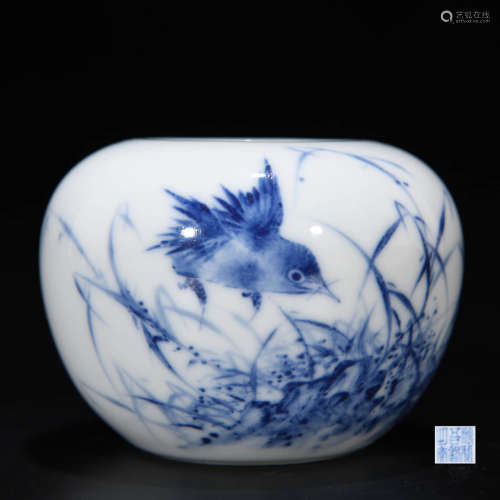 A Blue and White Flower&Bird Pattern Porcelain Jar
