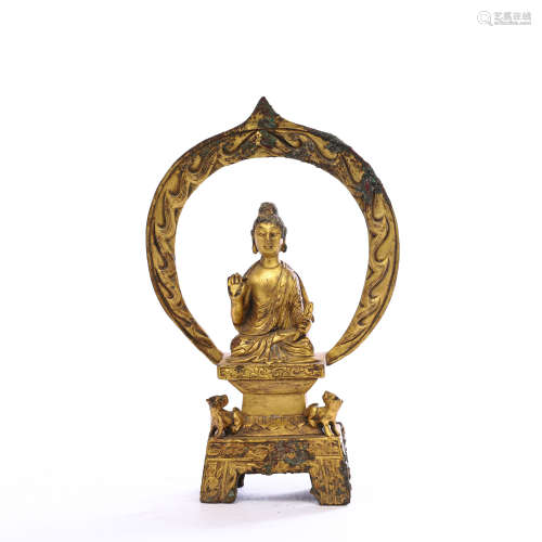 A Gilt-bronze Amitayus Buddha Statue
