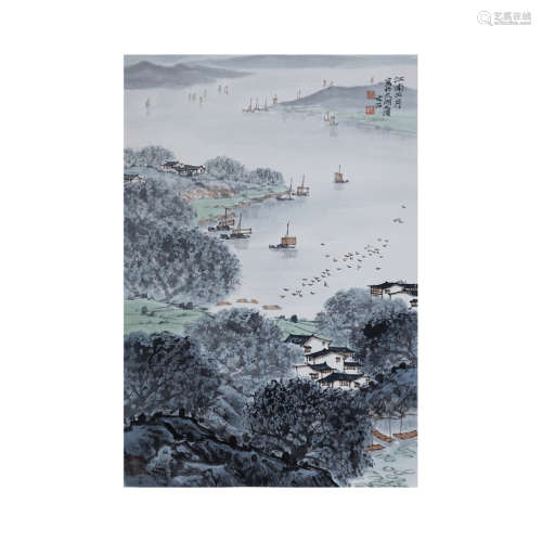 A Chinese Landscape Scroll, Song Wenzhi Mark