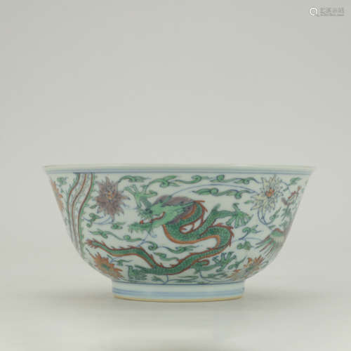 A Doucai Dragon&Phoenix Pattern Porcelain Bowl