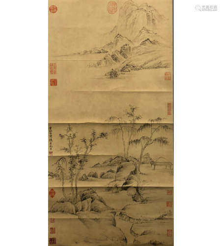 A Chinese Landscape Painting Scroll, Ni Zan Mark