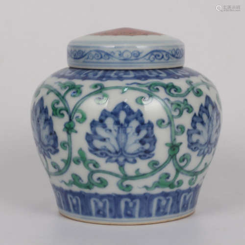 A Blue and White Doucai Twining Lotus Pattern Porcelain Vase