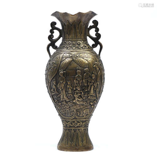 A Double-eared Bronze Vase