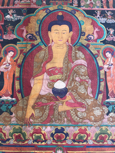 A THANGKA OF SAKYAMUNI