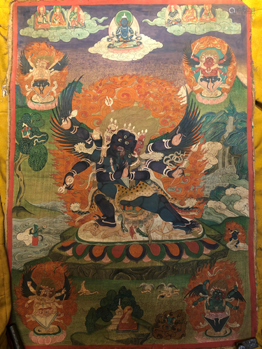 A THANGKA OF MAHAKALA