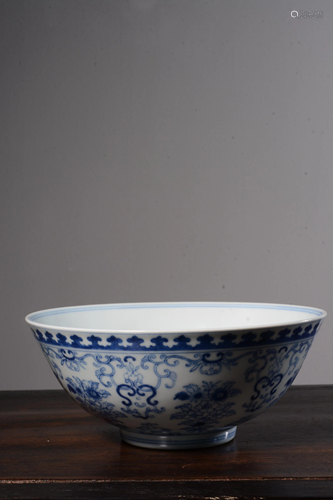 A BLUE AND WHITE BOWL.QING PERIOD