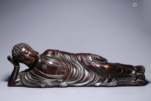 A SILVER-INLAID BRONZE SAKYAMUNI.QING PERIOD