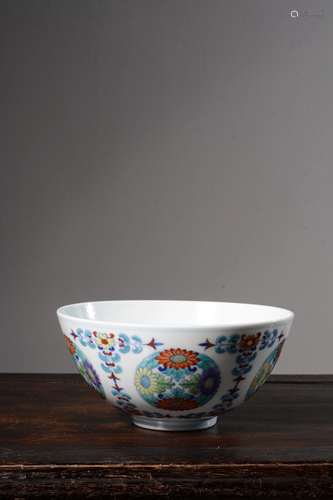 A DOUCAI BOWL.MARK OF YONGZHENG