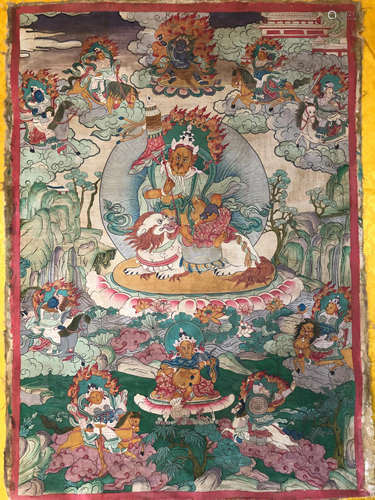 A THANGKA OF JAMBHALA