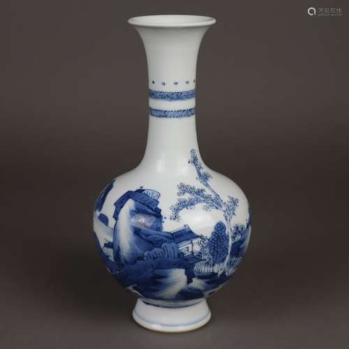 Vase mit Landschaftsdekor - China, im Kangxi-Stil, vom Typ „Tianqiu