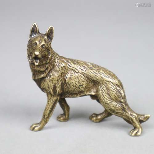 Tierplastik Schäferhund - wohl um 1900, Bronze, patiniert, vollplastische natur