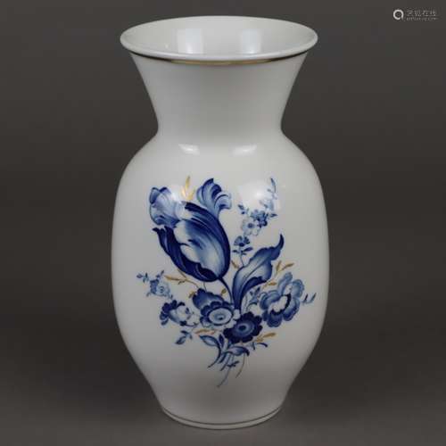 Vase Meissen - unterglasurblaue Schwertermarke, Porzellan, Form 