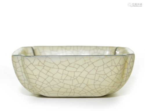 A Fine Chinese Ge-Yao Square Bowl