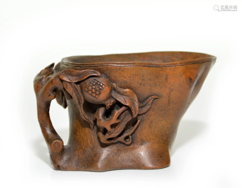 A Chinese Bamboo Libation Cup