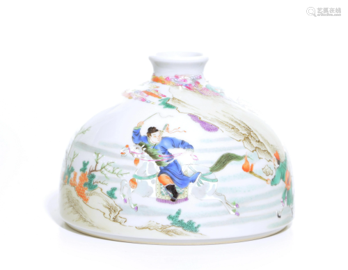 A Very Fine Famille Rose Beehive Water pot