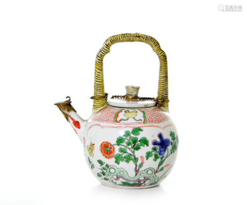 A Chinese Famille Verte Teapot