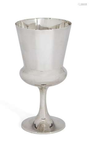 A silver goblet, London, c.1908, Horace Woodward & Co Ltd, the goblet with bulbous base to