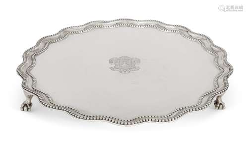 A Victorian silver salver, London, c.1897, R & S Garrard & Co., Mercers' Company interest, raised on