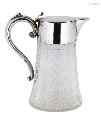 An Edwardian silver mounted cut glass water jug, Sheffield, c.1904, James Dixon & Sons Ltd., the