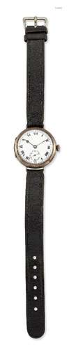 An early 20th century lady's silver wristwatch, by Vertex, the white enamel dial with Roman