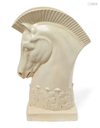 E. Hughes & Co, an Earthenware ‘Paladin’ horse's head vase c.1930, Impressed ‘Paladin, Made in