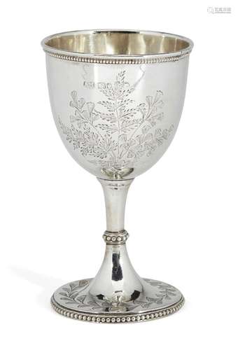 A small Victorian silver goblet, London, c.1873, Alexander Macrae, of traditional form, with