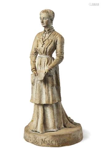 Frank Barrett, English, a terracotta model of a nurse, believed to be Sister Dora, dated 1877,