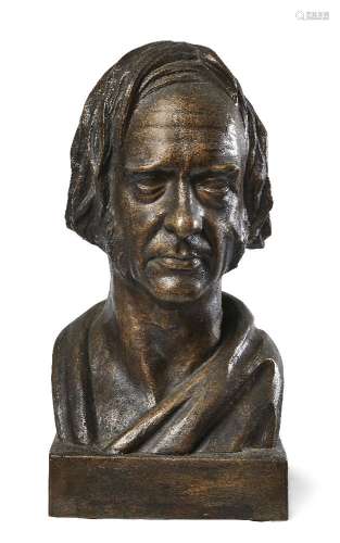 Sir John Robert Steel, R.S.A., Scottish, 1804-1891, a bronze bust of Reverend Thomas Guthrie, c.