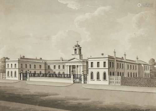 William Taylor, British, late 18th/early 19th century- The Asylum for Female Orphans, 1825; pen