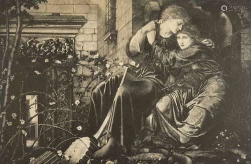 After Sir Edward Coley Burne-Jones, British 1833-1898- Love Among the Ruins; photogravure on wove