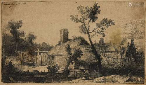 Jean-Pierre Norblin de la Gourdaine, Polish/French 1745-1830- Village, 1778; etching with