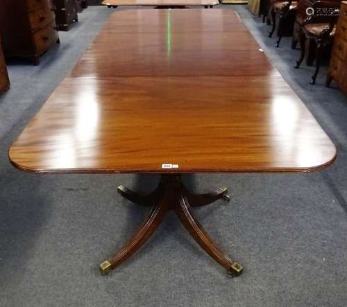 A George III style mahogany 'D' end extending dining table,