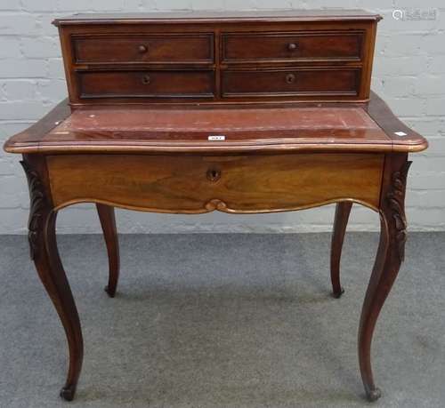 A late 19th century French rosewood lady's writing desk,