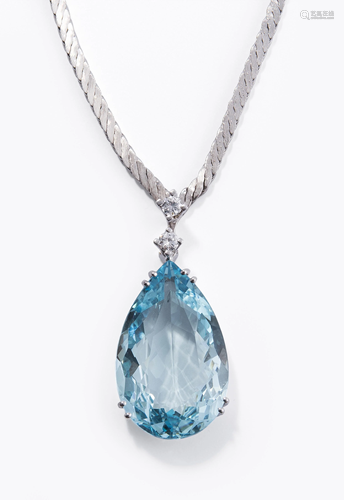 Aquamarin-Brillant-Collier