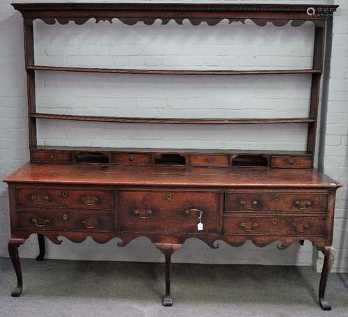 A George III oak dresser,