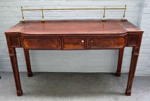 A Regency mahogany breakfront serving table with a pair of central drawers,