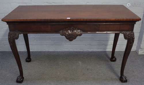 An Irish 18th century style walnut and mahogany serving table,