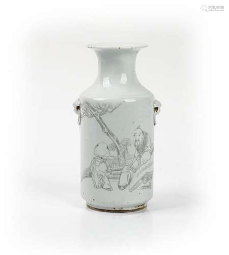 A Chinese porcelain cylindrical vase, 20th century,