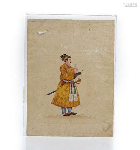 Two portraits of Mughal lady and a Nobleman, India, 20th century, opaque pigments on paper,