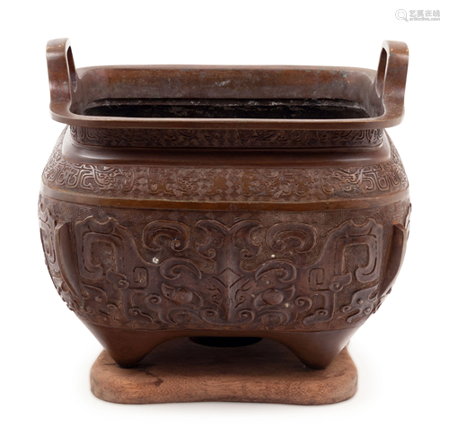 A Large Bronze Incense Burner